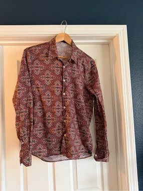 Good Man Brand Red Patterned Button-Down Shirt